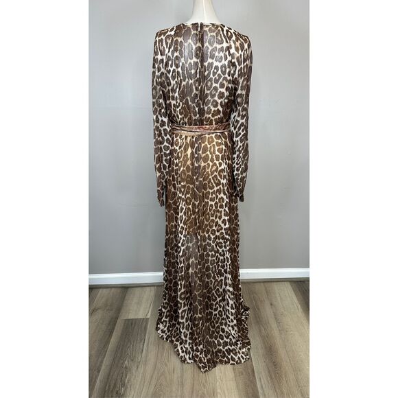 NWT Zimmermann Leopard Print Long-Sleeve Maxi-Dress SIZE 3 / US 10 $1050 - Picture 10 of 15